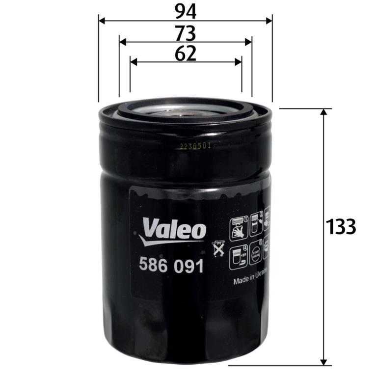 Filtre à huile VALEO ref. 586091